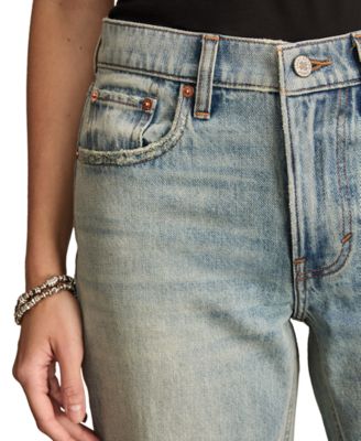 Women's Cotton Mid-Rise Tapered Boy Jeans 