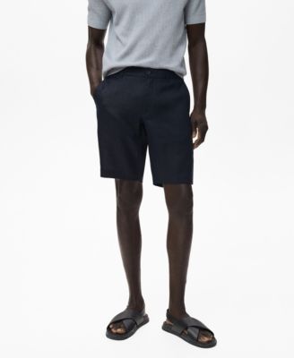 Men's Slim-Fit Linen Bermuda Shorts
