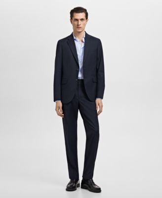 Men's Slim-Fit Micro-Print Twill Dress Shirt