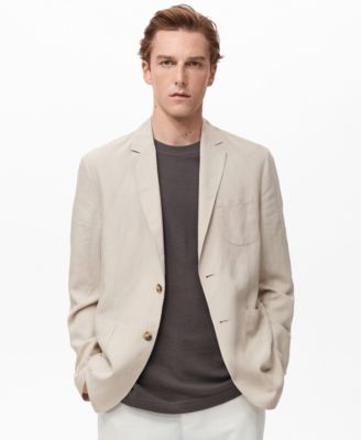 MANGO - Men's Slim Fit Linen Suit Blazer