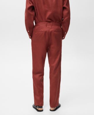 Men's Elastic Waistband Linen Pants