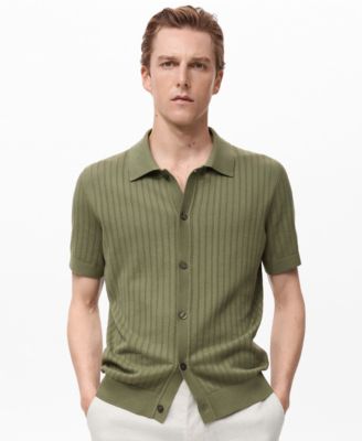 Men's Openwork Detail Cotton Shirt