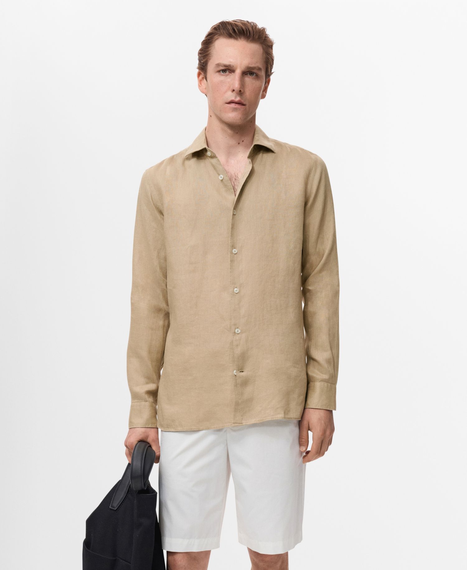 Men's Linen Slim-Fit Shirt