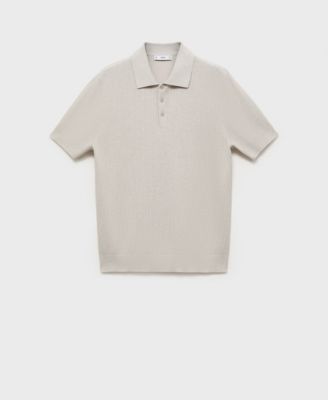 Men's Ribbed Knit Polo Shirt