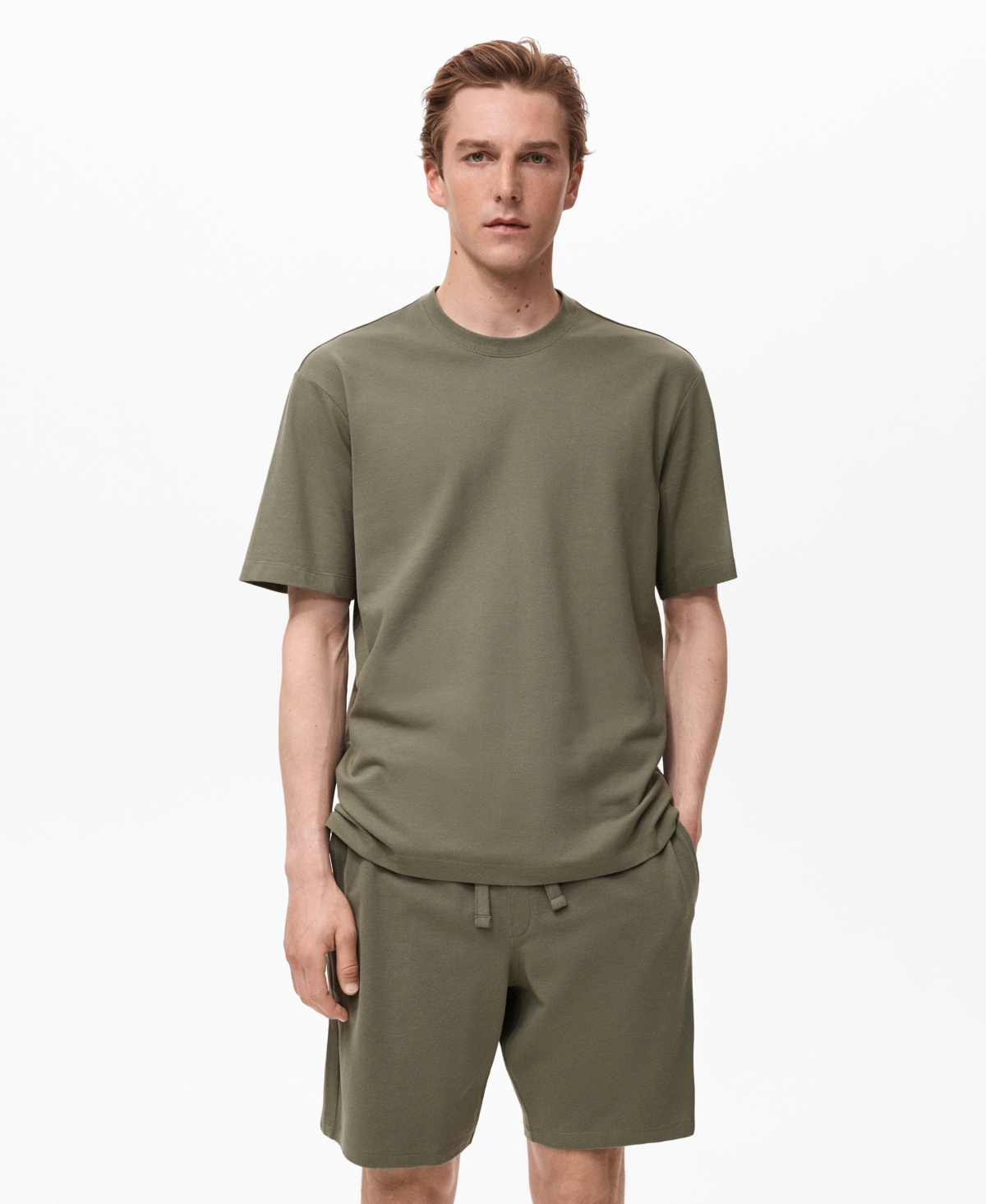 Mango Men's Cotton Shorts Pajama Pack In Green