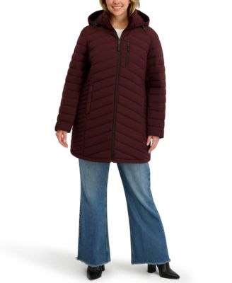 Nautica - Plus Size Hooded Water-Resistant Puffer Coat