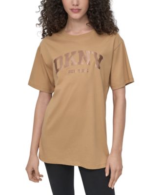 Sport Women's Varsity Satin Logo Oversized Cotton T-Shirt 