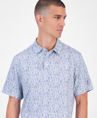 Men's Micro-Floral Polo Shirt