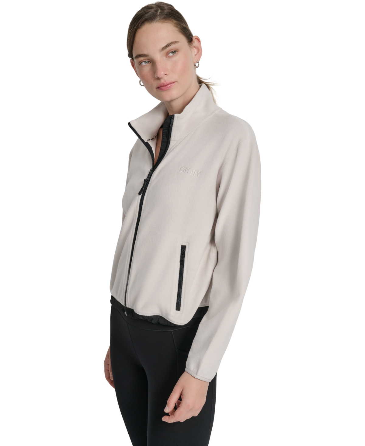 Dkny Sport Woman Sweatshirt Beige Size Xl Polyester, Elastane In White
