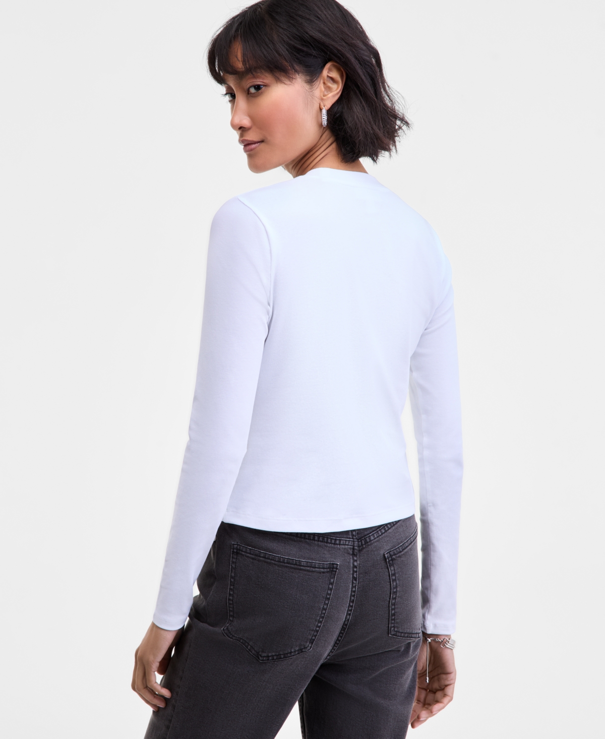 On 34th Women's Long-sleeve Top, Macy's Exclusive In White