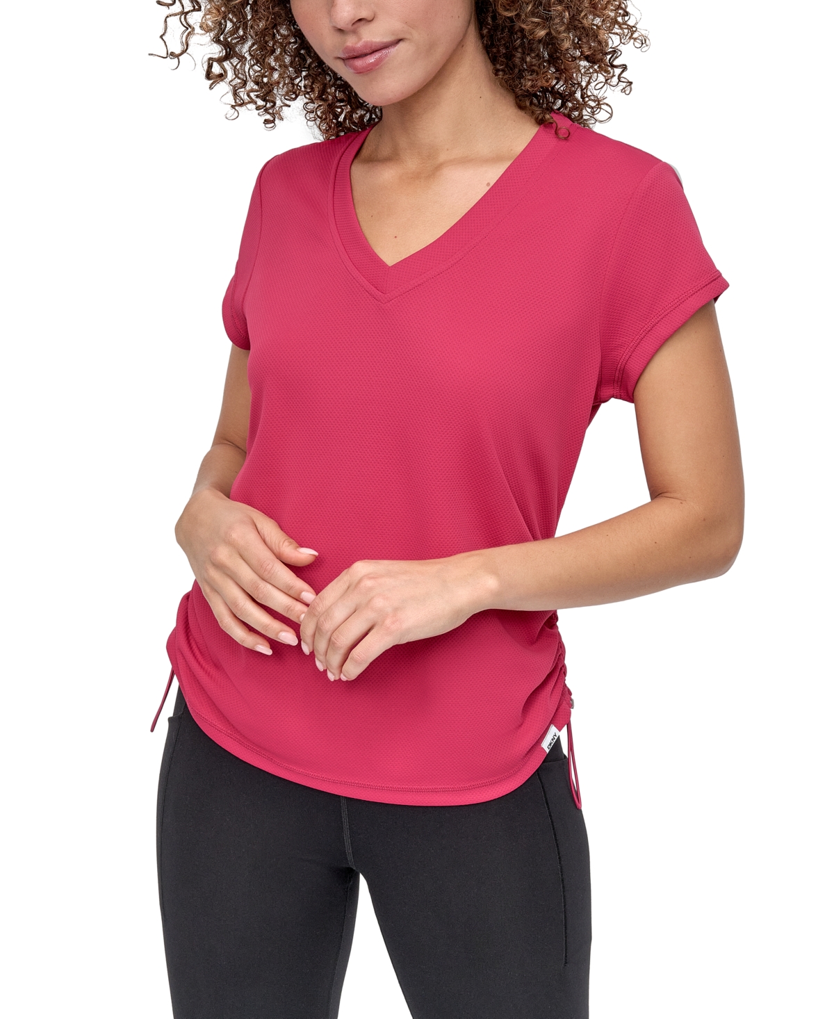 Dkny Side Ruched Tech T-shirt In Pink