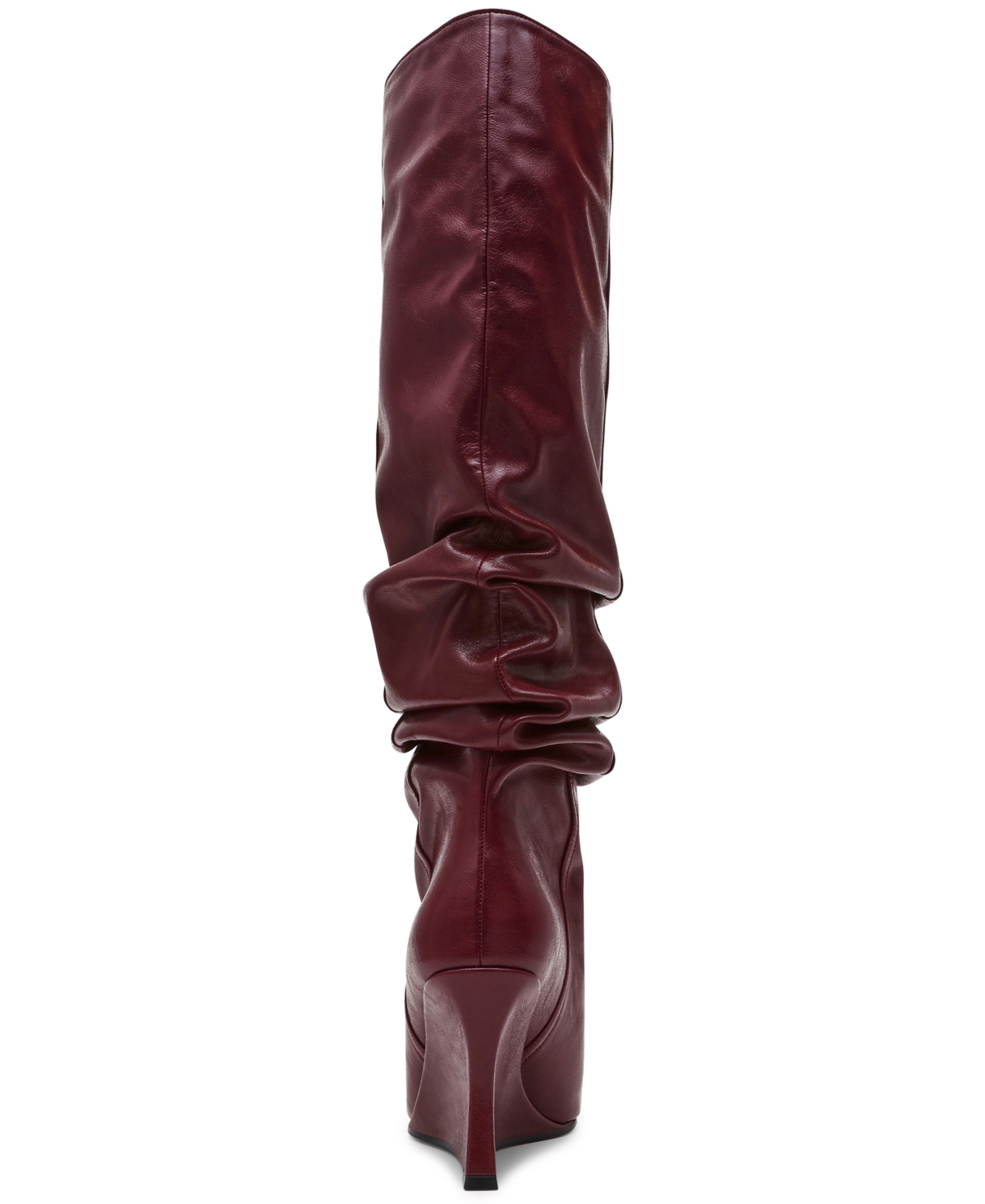 Steve Madden Women's Distortion Knee-high Wide-calf Slouch Wedge Boots In Burgundy