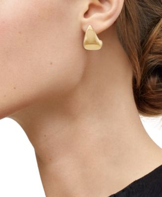 Polished Graduated Curved Bar Stud Earrings in 14k Gold