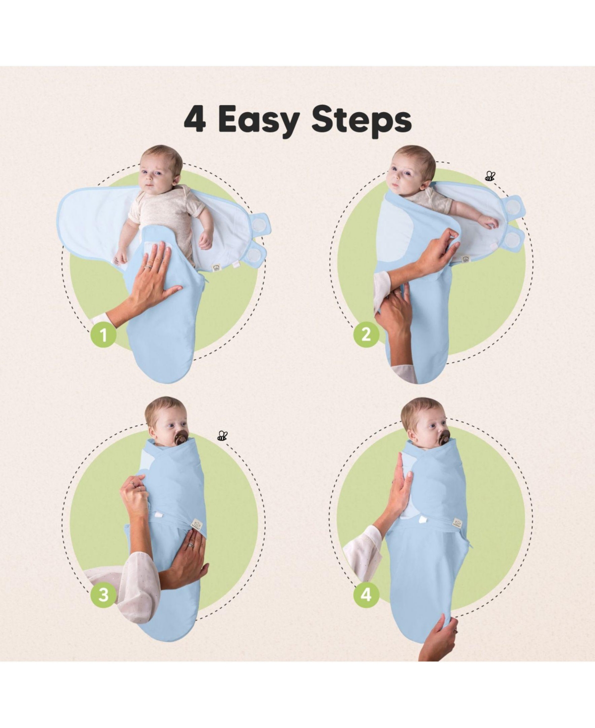 KeaBabies 3pk Soothe Zippy Baby Swaddles 0-6 Months, Newborn Sleep Sacks, Zipper Swaddle, Wearable Swaddle Blanket