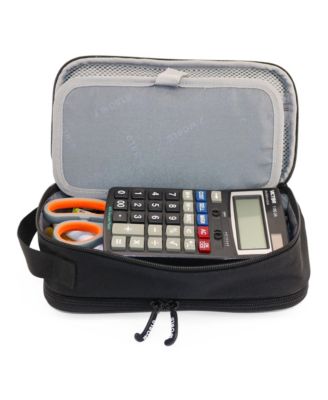 Doodle Pencil Case with Organizational Pockets and Handle Strap