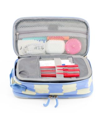 Doodle Pencil Case with Organizational Pockets and Handle Strap