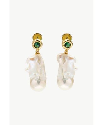 Classicharms Skyler Freshwater Baroque Pearl Drop Earrings - Goldgreen 132$