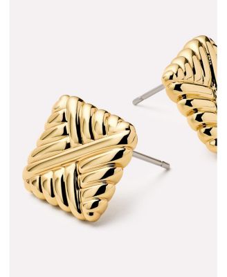 Gold Stud Earrings - Maple