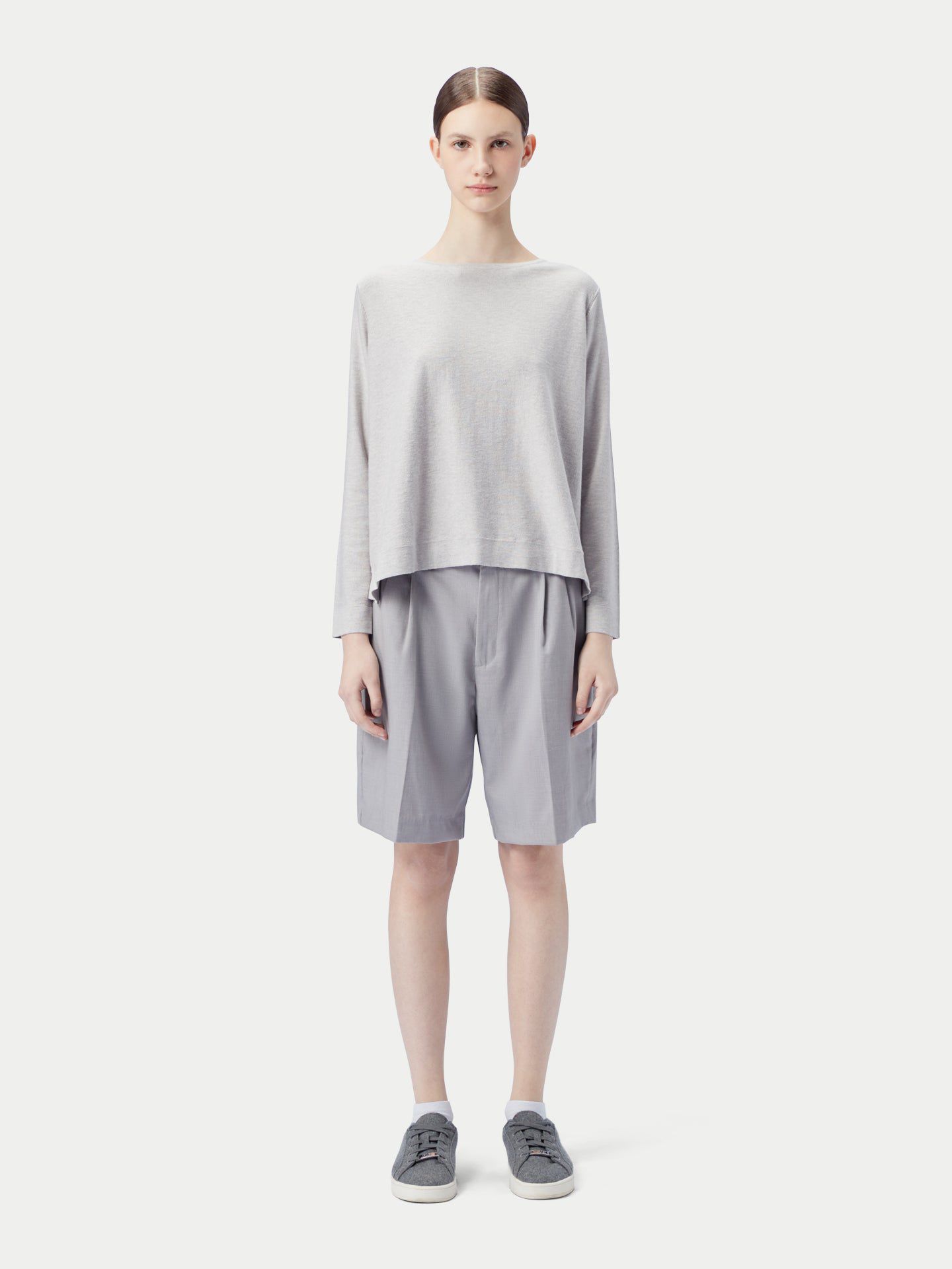 Женский свитер Gobi Cashmere Boatneck Cotton Silk Cashmere Blend, цвет: Светлый бежевый — фото 4