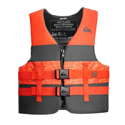 QUIKSILVER USCG Approved Adult Life Vest, Quick-Release Buckles & Drain Holes for Fishing