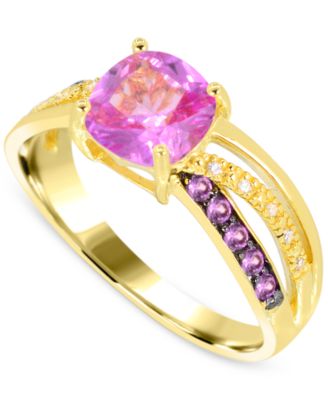 Lab-Grown Ruby (2 ct. t.w.) & Diamond Accent Swirl Ring in 14k Gold-Plated Sterling Silver