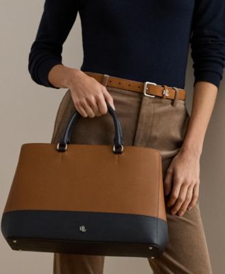 Lauren Ralph Lauren - Striped Leather Large Hanna Satchel