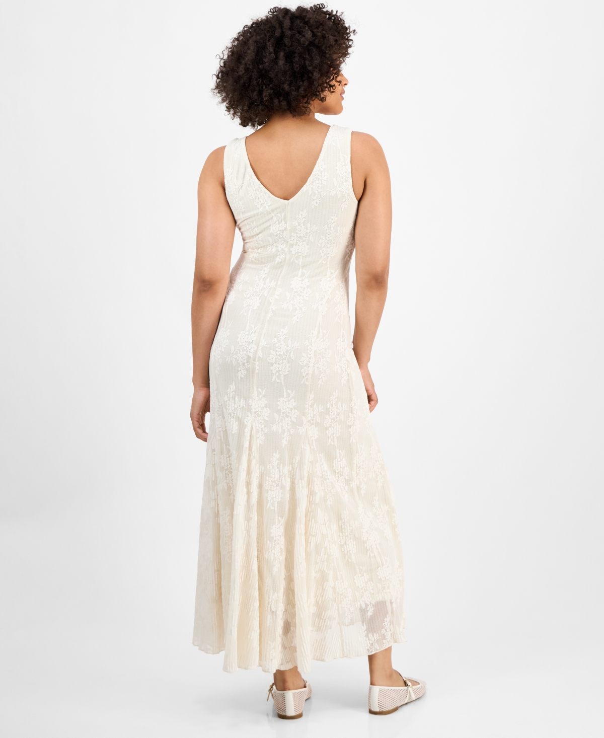 And Now This Women's Lace Godet-hem Maxi Dress, Macy's Exclusive In White