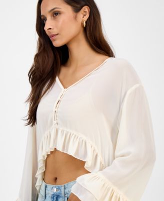 Women's High-Low Ruffle Top, Macy's Exclusive