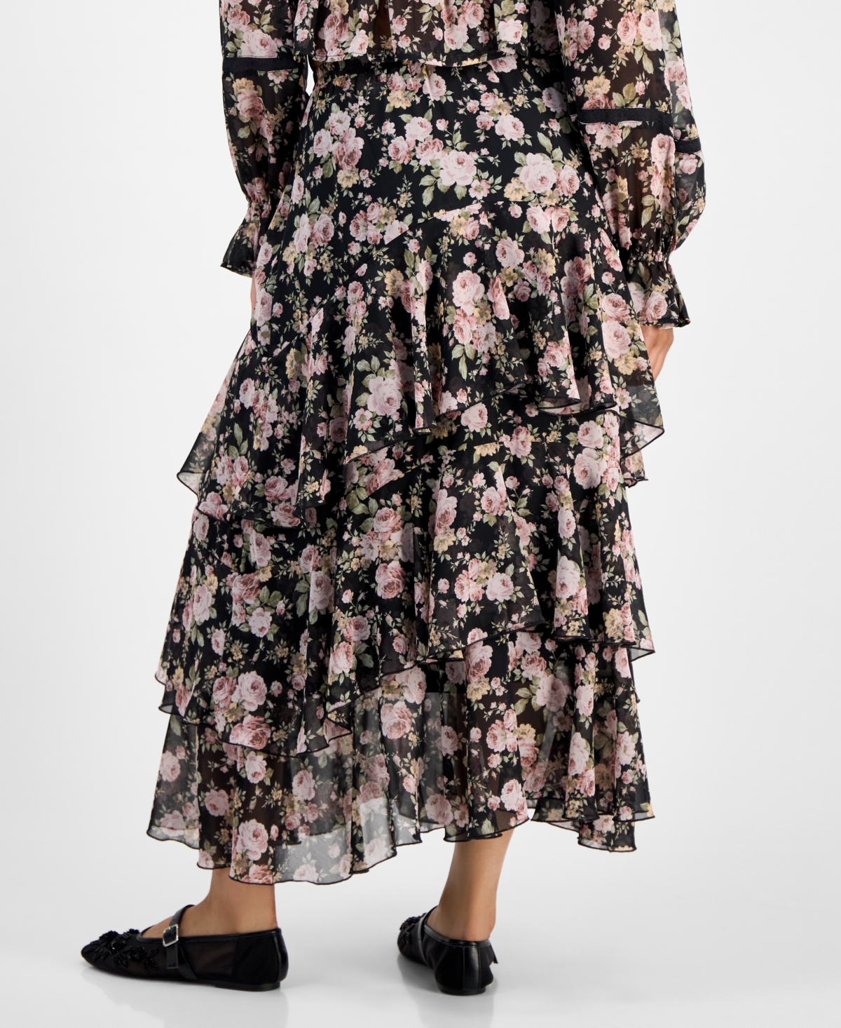 And Now This Women's Tiered Ruffle Midi Skirt, Macy's Exclusive In Multi
