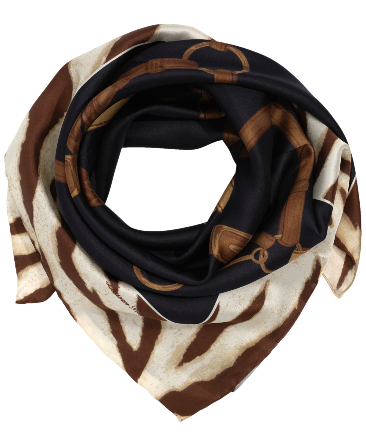 Ralph Lauren Belting Square Scarf In Black