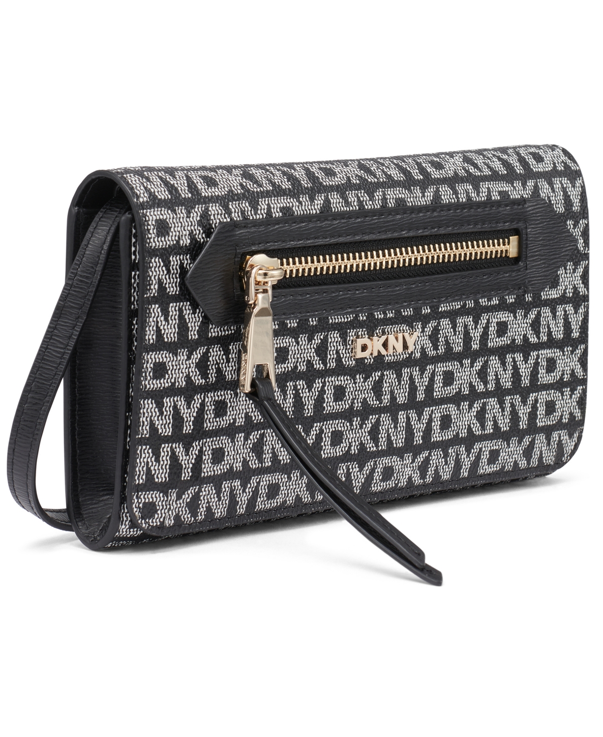 Dkny Bryant Ave Mini Logo Wallet Crossbody In Black