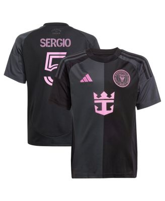 adidas - Big Boys and Girls Sergio Busquets Black Inter Miami CF 2025 The Fortitude Kit Replica Player Jersey