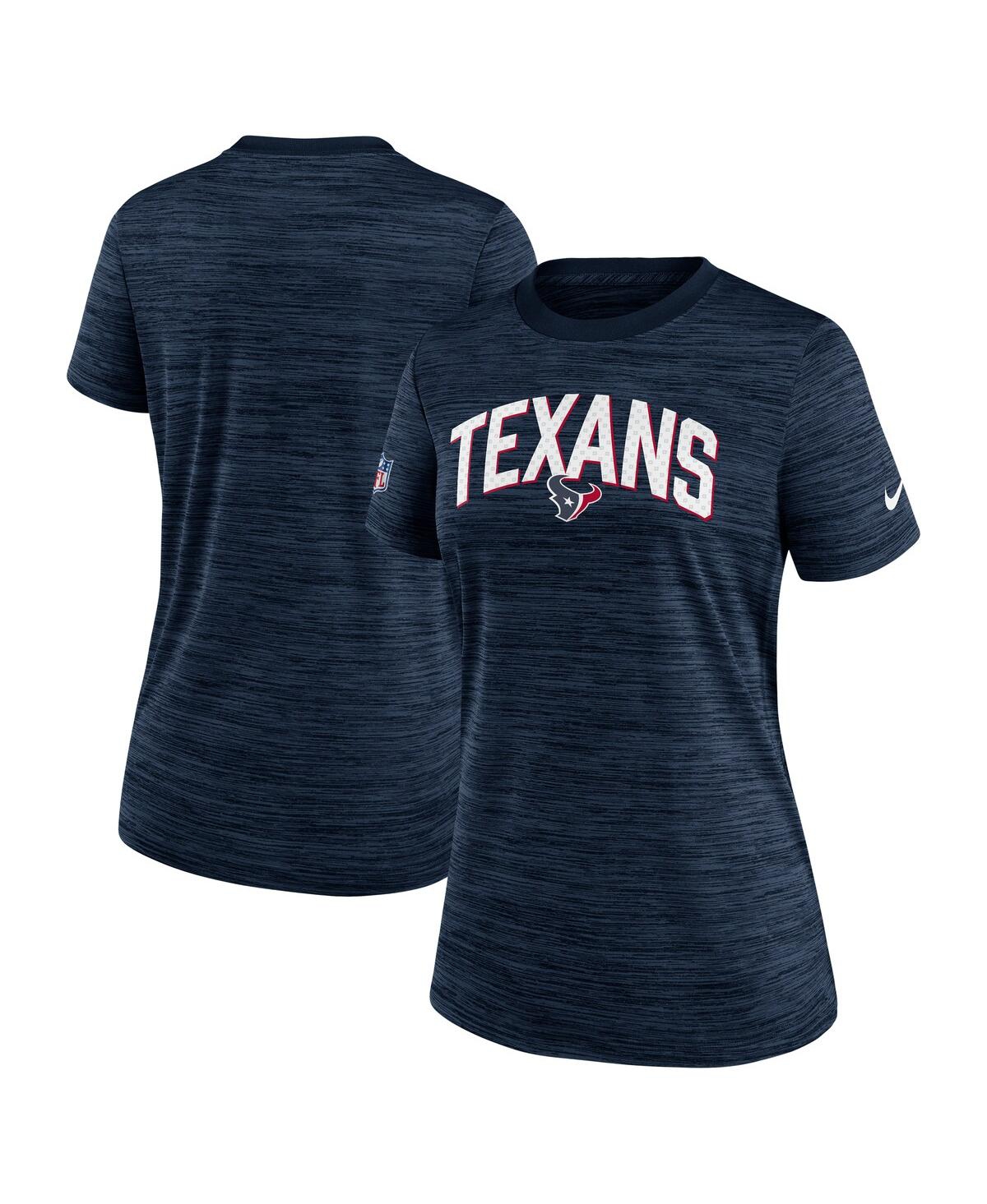 Nike Women's Navy Houston Texans Sideline Velocity Lockup Performance T-shirt In Blue