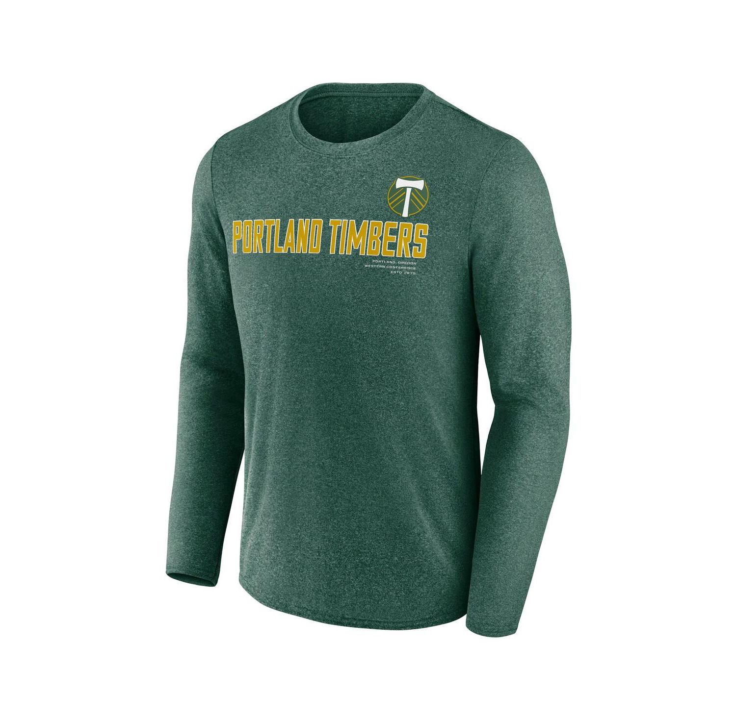 Men's Heather Green Portland Timbers Goal Line Long Sleeve T-Shirt