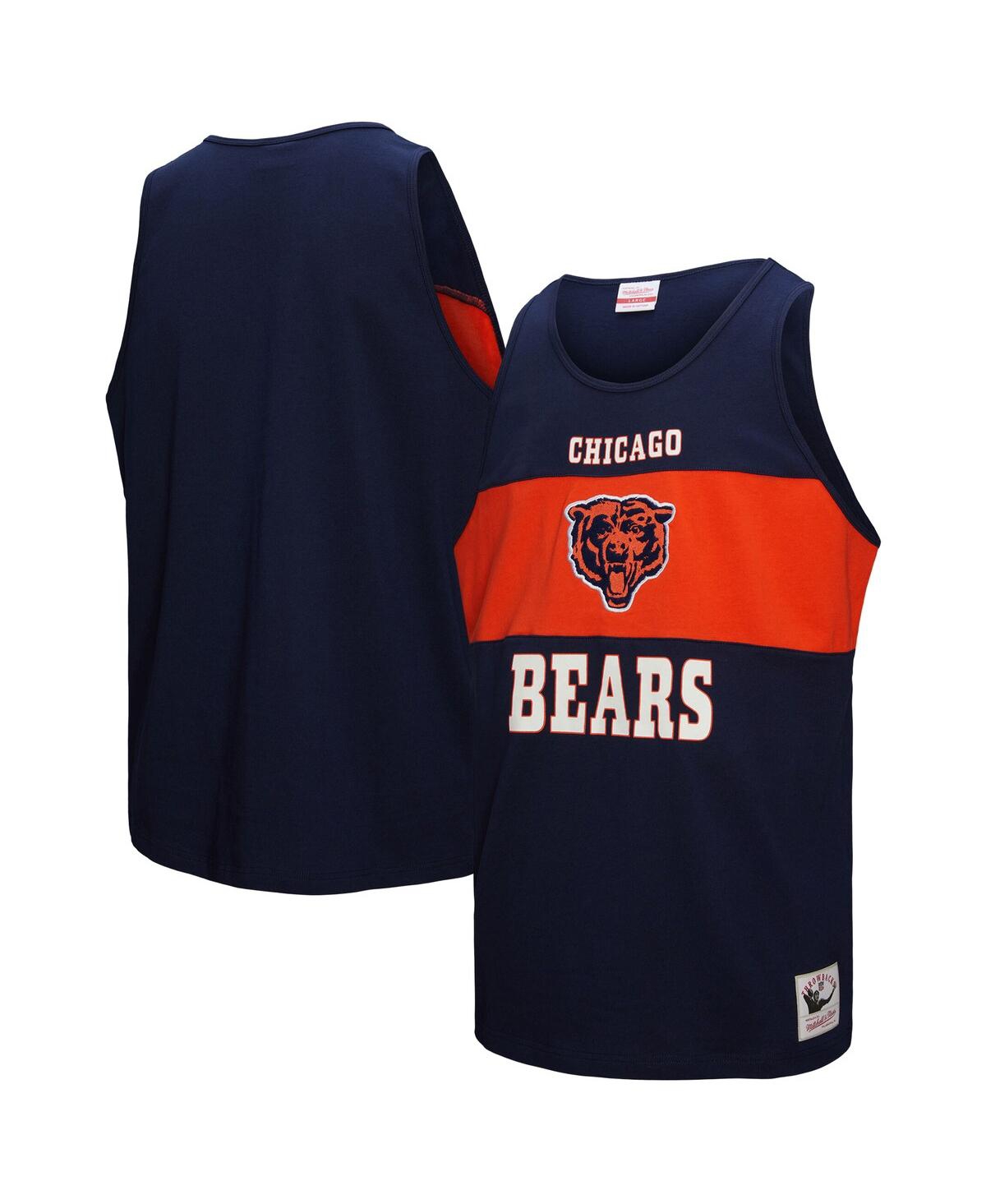 Men's Navy Chicago Bears Retro Color Block Tank Top - Navy