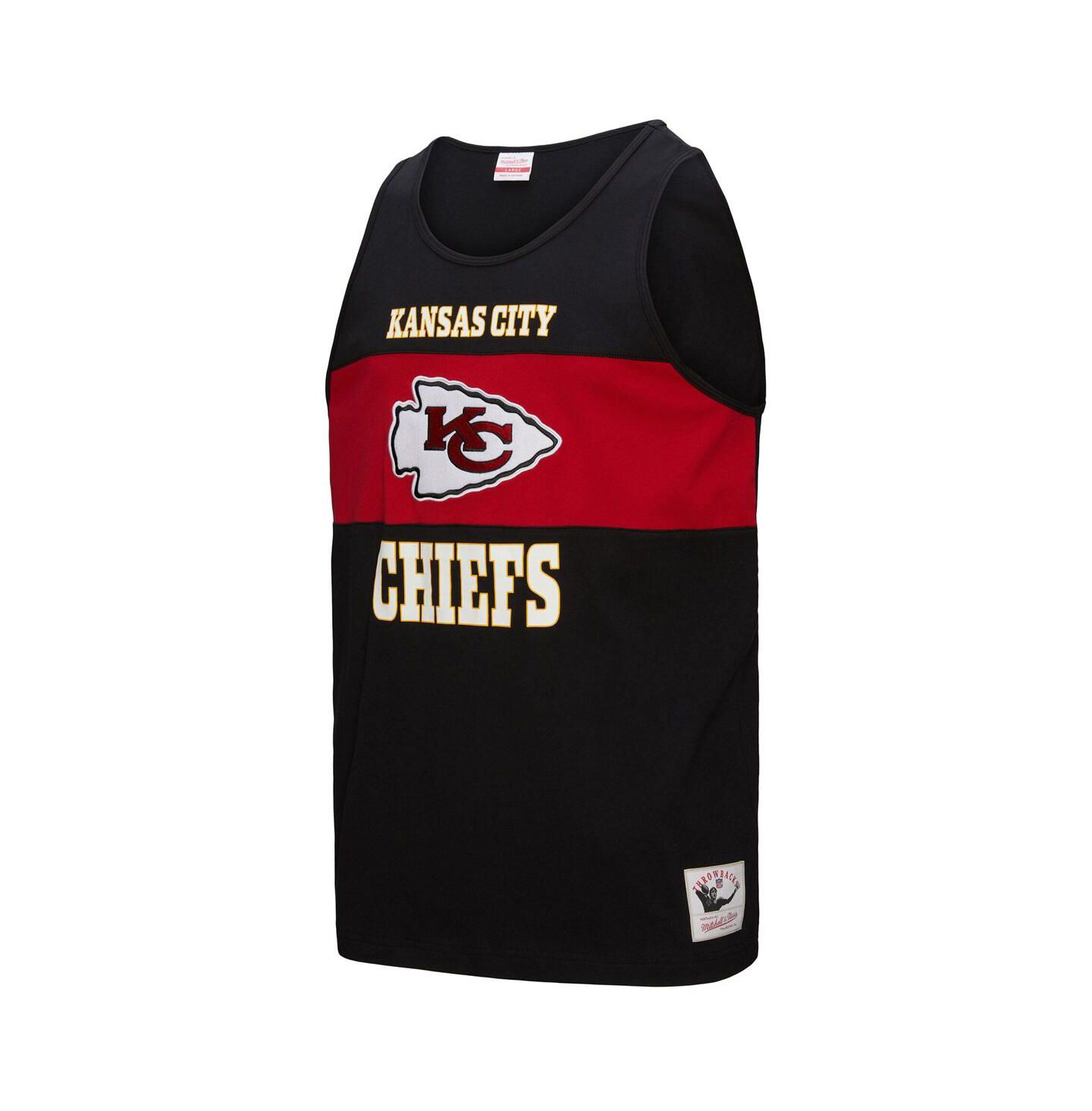 Мужской топ Mitchell & Ness Black Kansas City Chiefs Retro Color Block — фото 2