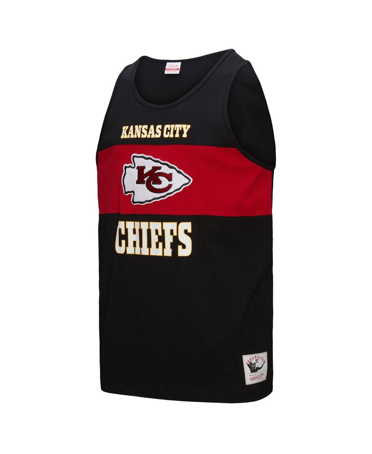 Mitchell & Ness Black Kansas City Chiefs Retro Colorblock Tank Top In Black