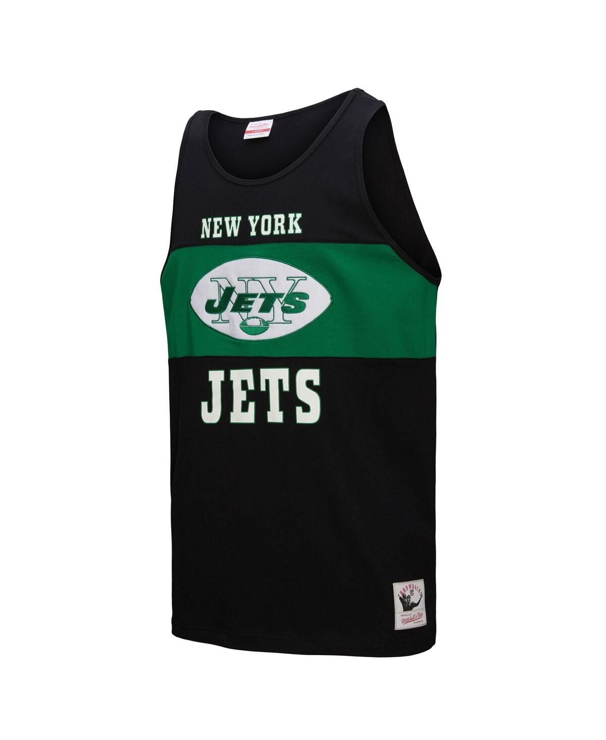 Mitchell & Ness Black New York Jets Retro Colorblock Tank Top In Black