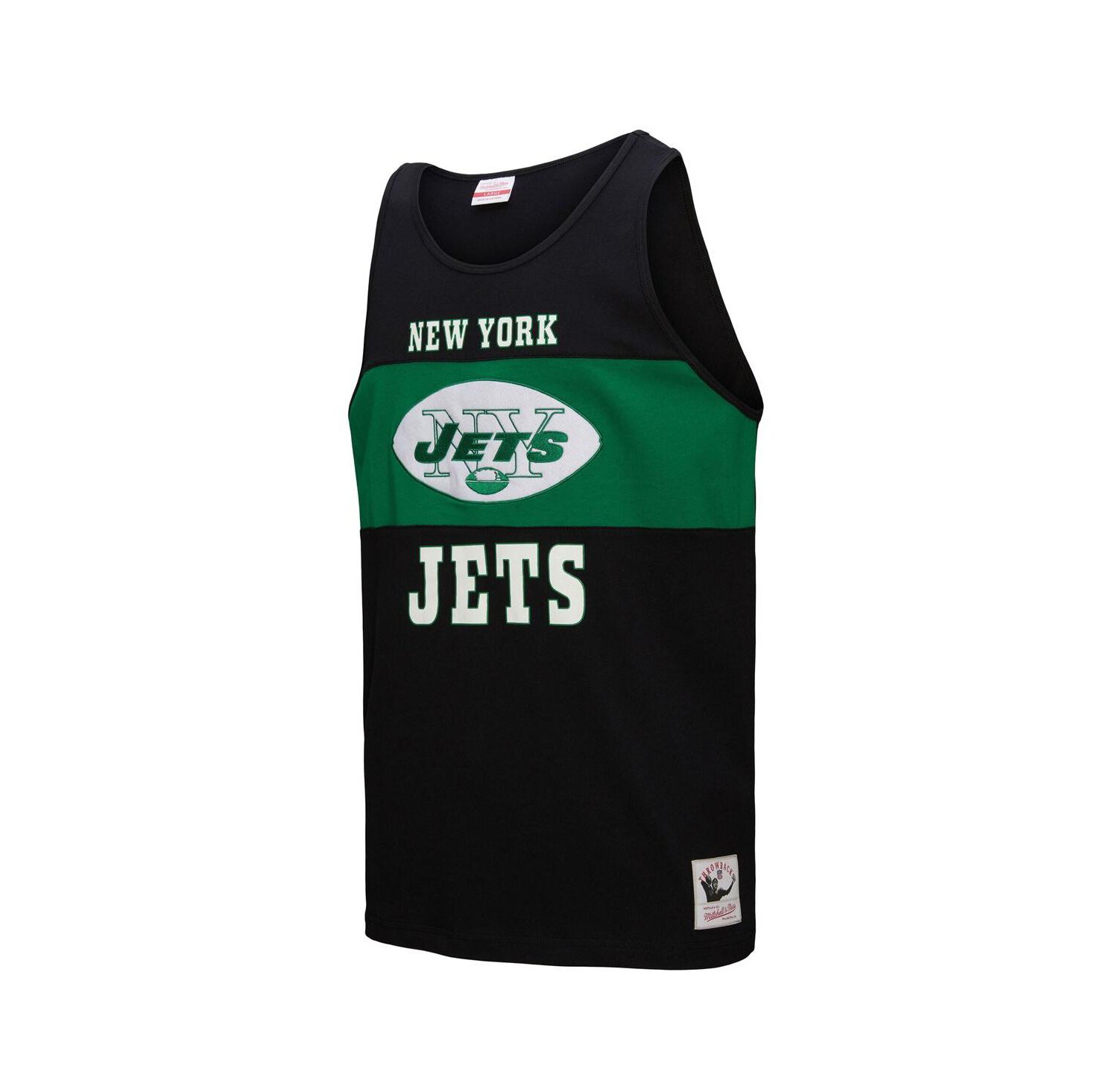 Men's Black New York Jets Retro Color Block Tank Top