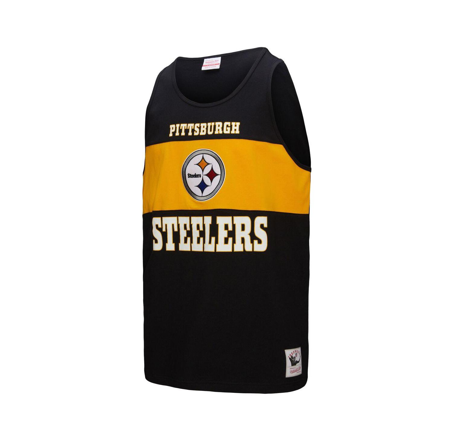 Men's Black Pittsburgh Steelers Retro Color Block Tank Top