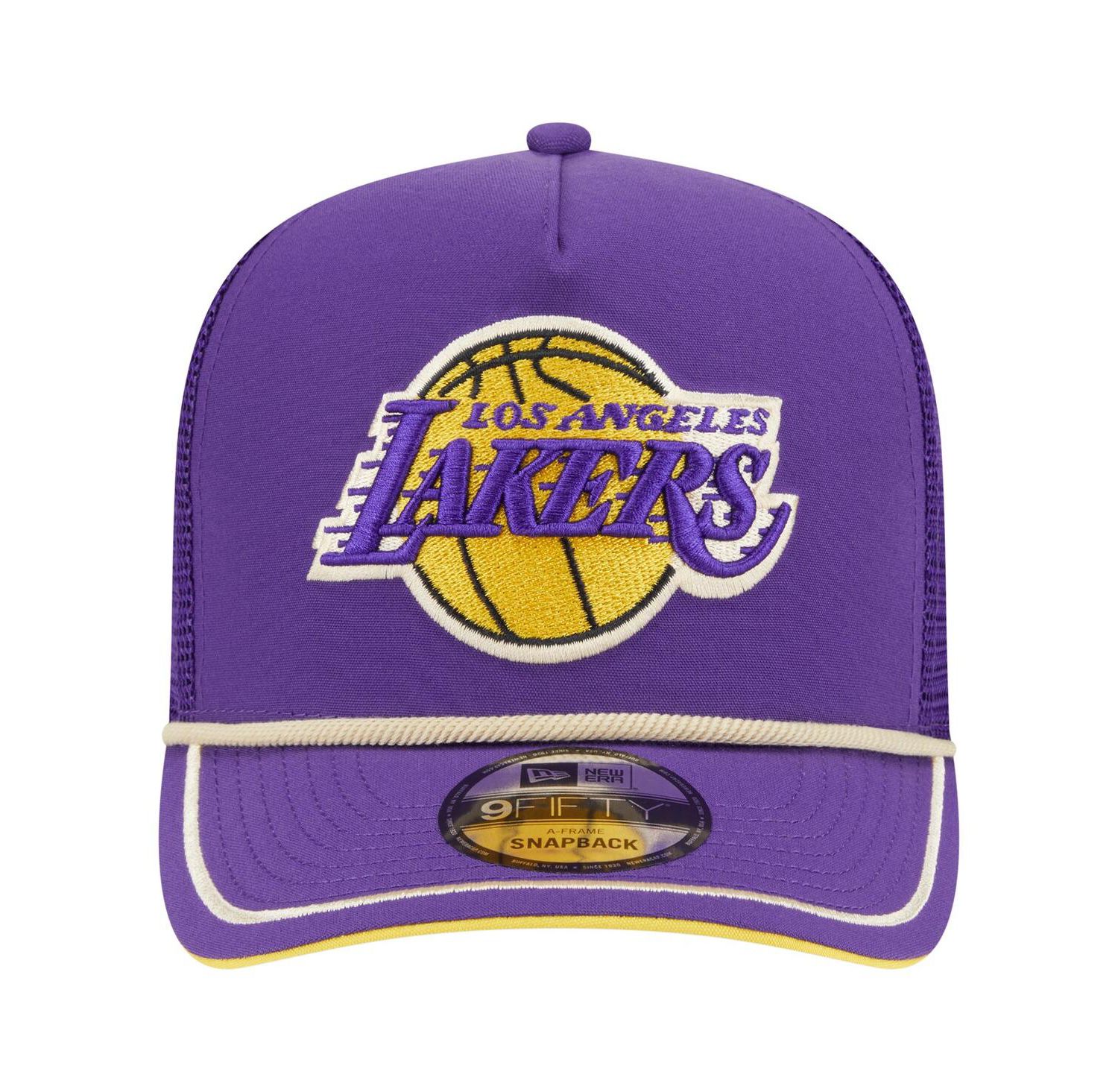 Men's Purple Los Angeles Lakers Vintage Team Rope A-Frame 9FIFTY Snapback Hat