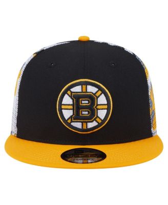 Men's Black/Gold Boston Bruins Camo Meshback 9FIFTY Snapback Hat
