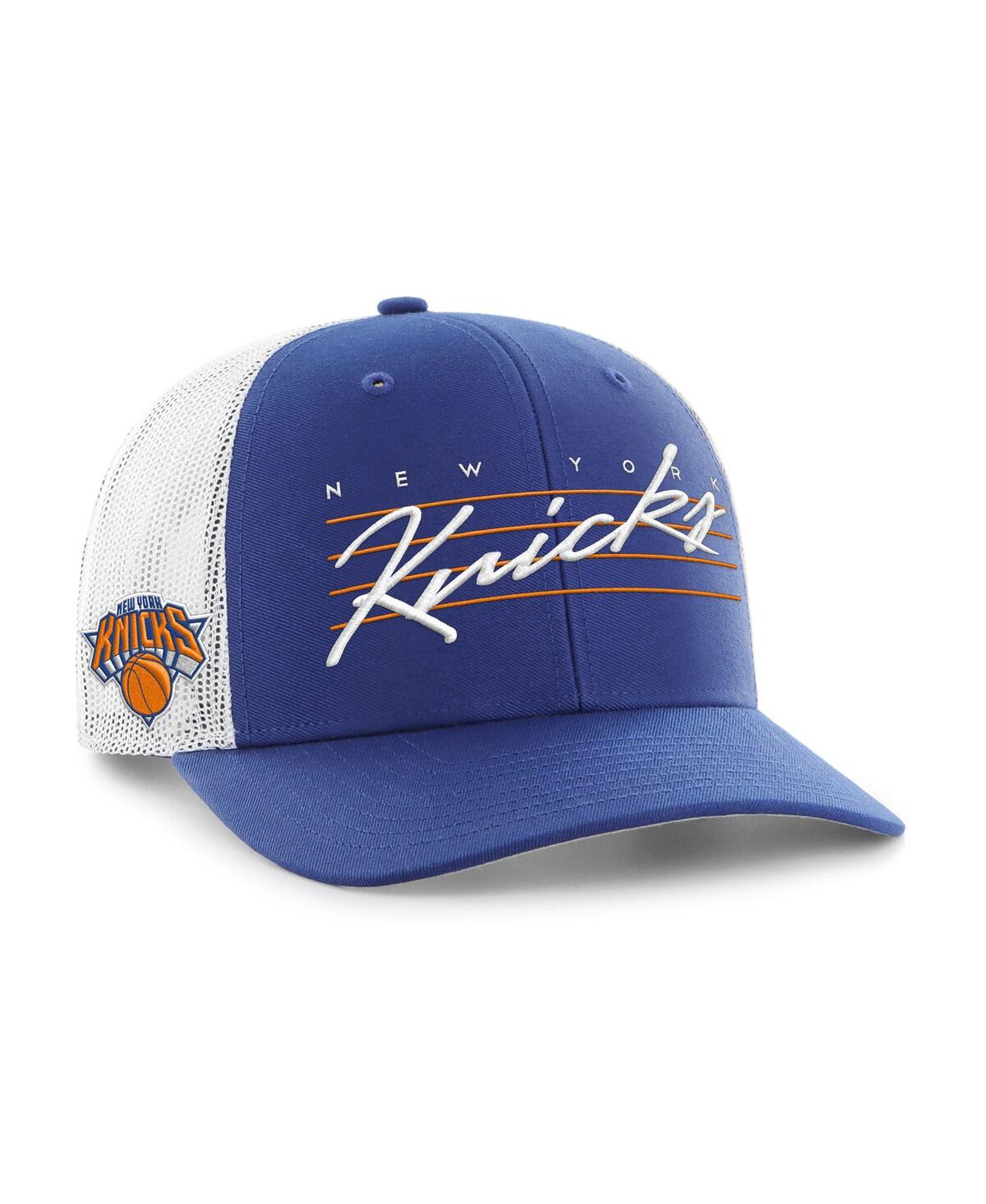 Men's Blue New York Knicks Downburst Trucker Adjustable Hat - Blue