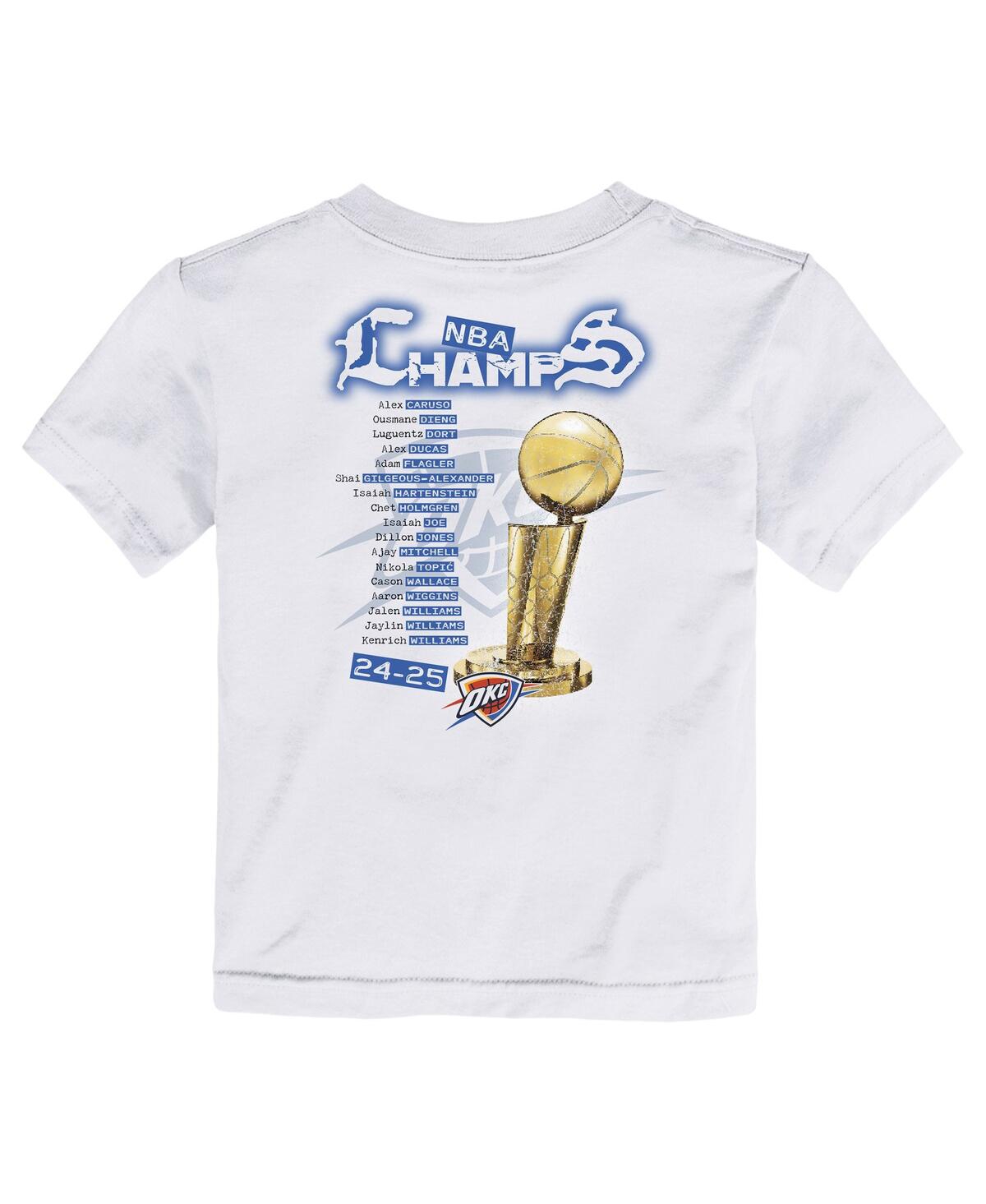 Nike Toddler White Oklahoma City Thunder 2025 Nba Finals Champions Parade Roster T-shirt In White