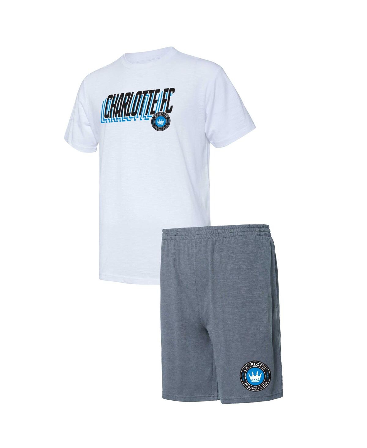 Men's 2-Piece Charcoal/White Charlotte Fc Downfield Top and Shorts Set - Charcoal, White