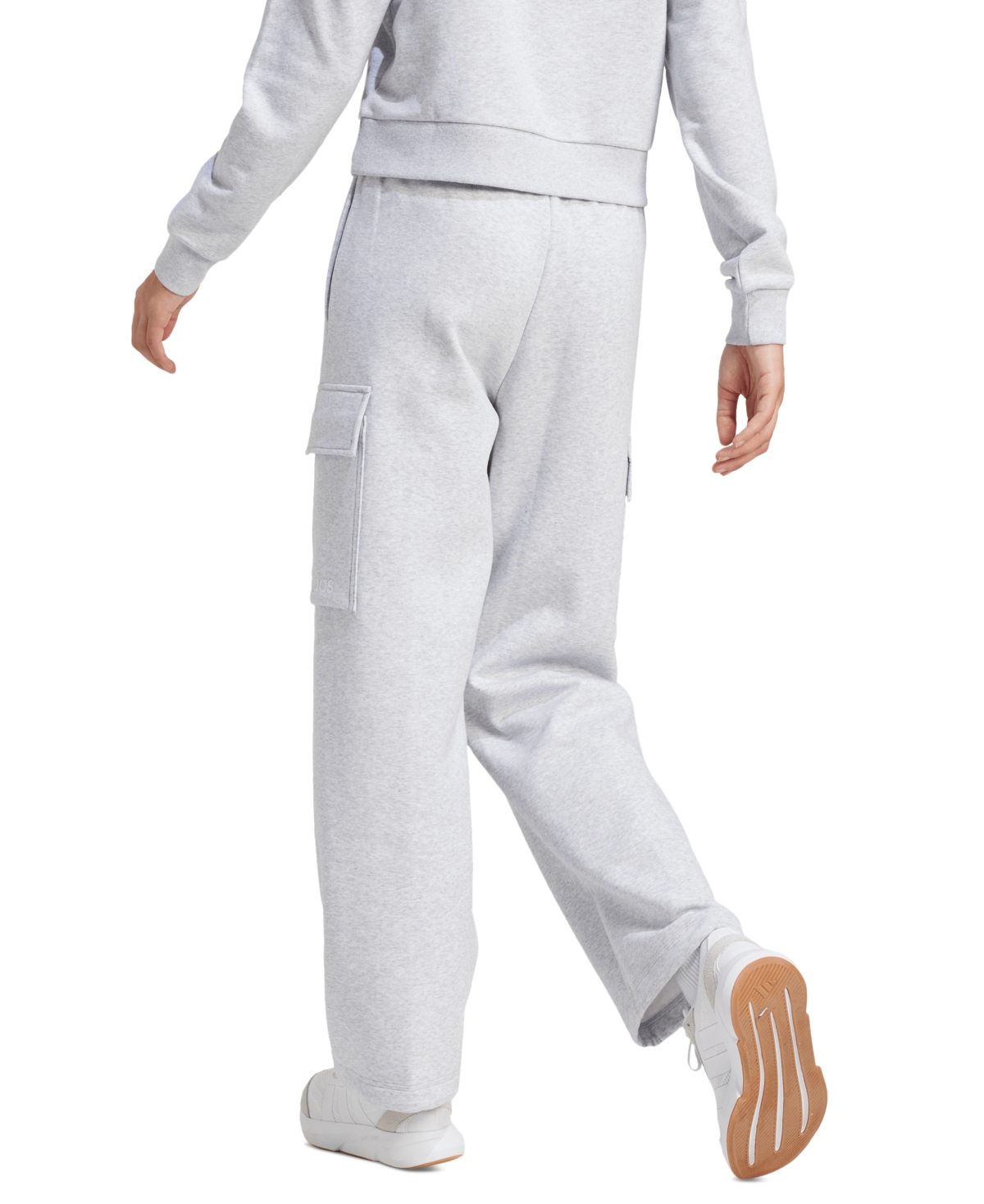 Adidas Originals Women's Essentials Fleece Cargo Sweatpants In Gray