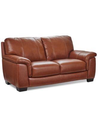 Cobbie Leather 69&amp;quot; Loveseat, Macy&#39;s Exclusive 