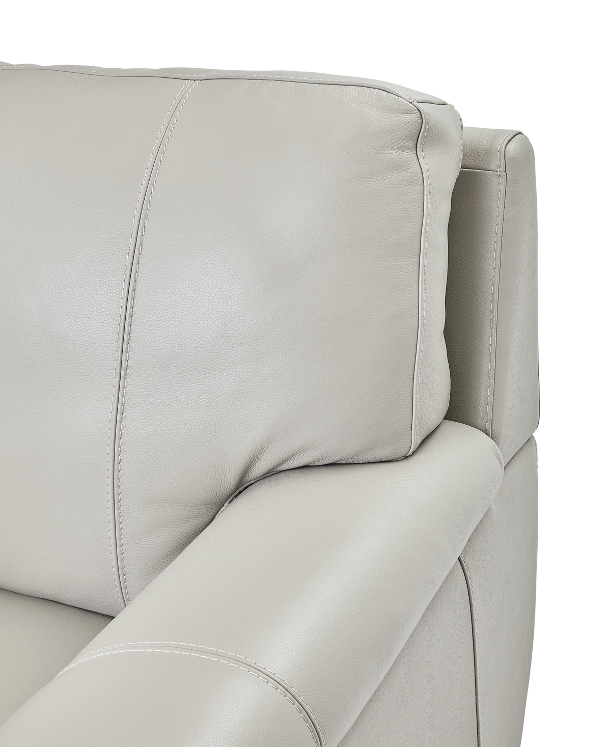 Macy's Cobbie Leather 69" Loveseat,  Exclusive In Gray