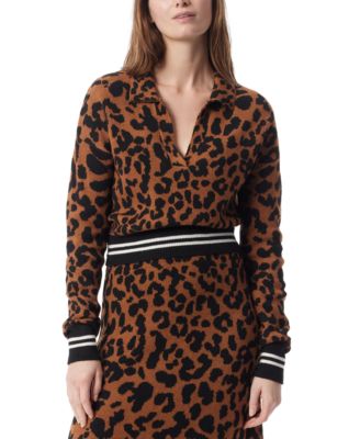 DEE OCLEPPO - Women's Barbara Jacquard Split-Neck Sweater