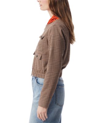 DO by Women's Lena Plaid Collarless Jacket